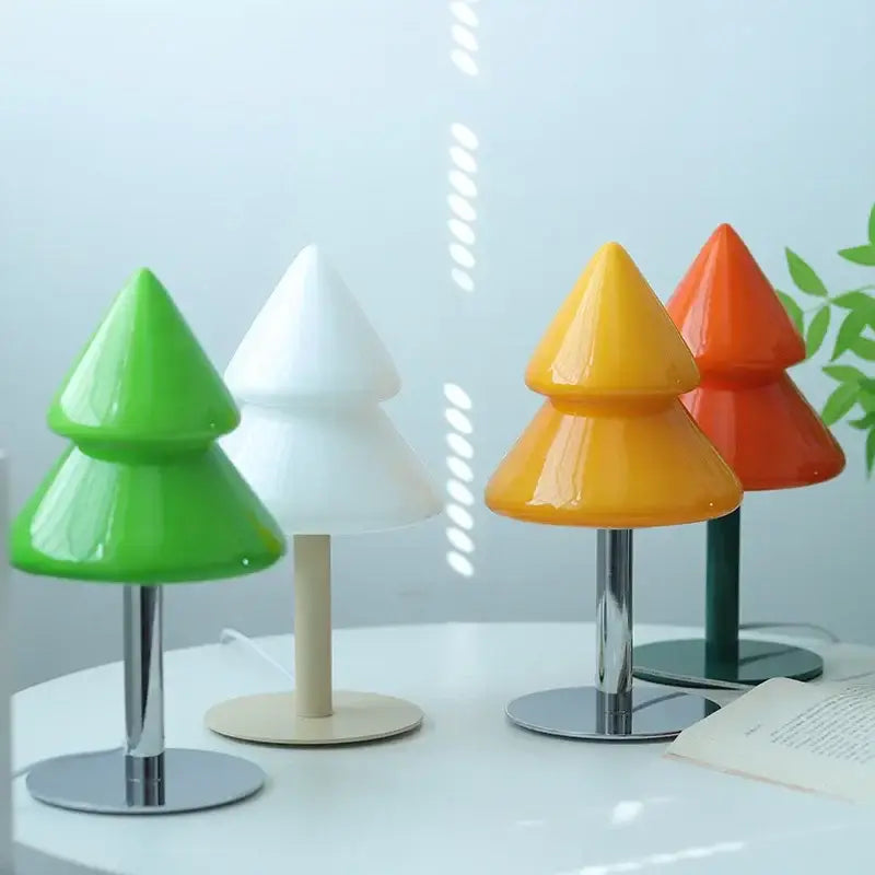 Vibrant tiered tree glass table lamp for living room decor