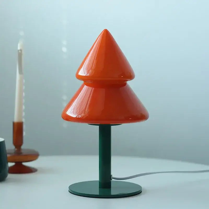 Vibrant tiered tree glass table lamp for living room decor