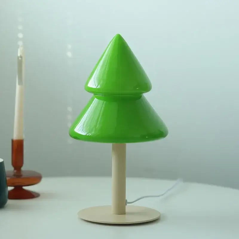 Vibrant tiered tree glass table lamp for living room decor