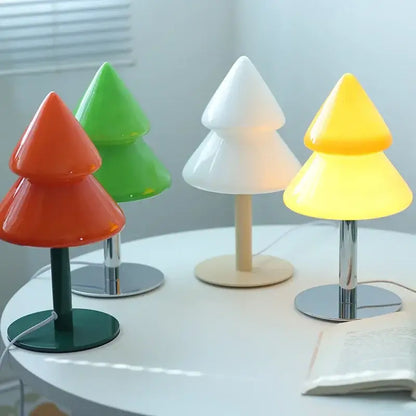 Vibrant tiered tree glass table lamp for living room decor