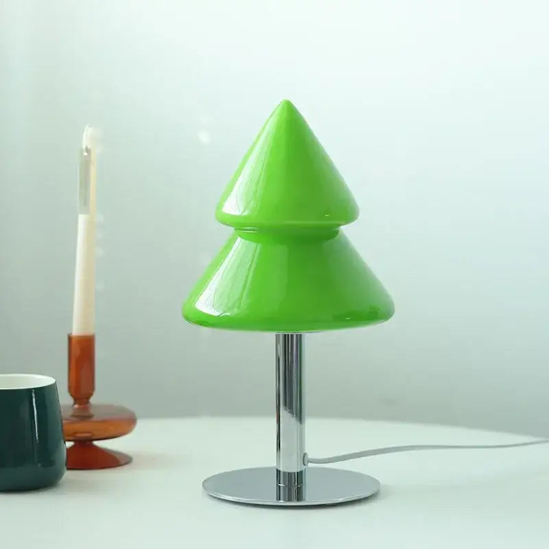 Vibrant tiered tree glass table lamp for living room decor