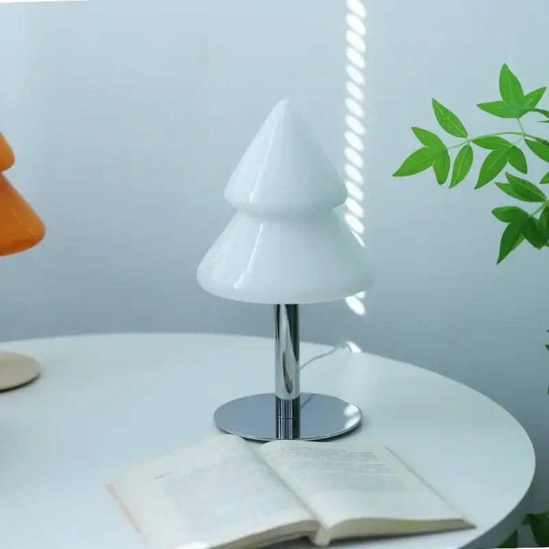 Vibrant tiered tree glass table lamp for living room decor
