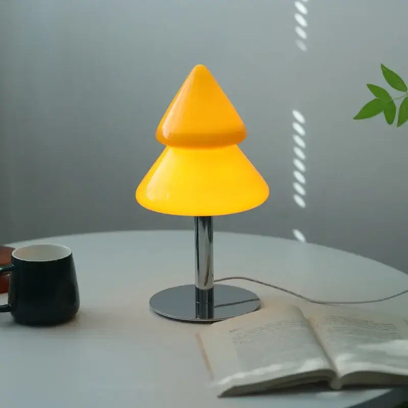 Vibrant tiered tree glass table lamp for living room decor