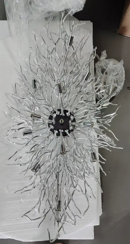 Modern chrome rectangular crystal chandelier dining room light fixture