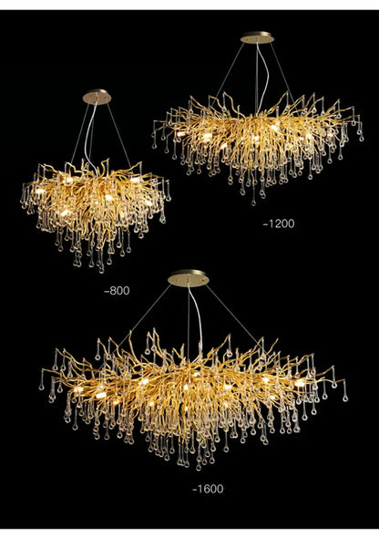 Modern chrome rectangular crystal chandelier dining room light fixture