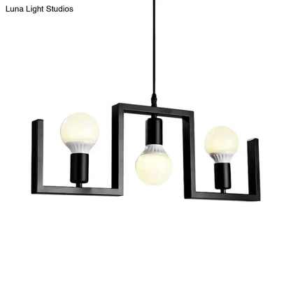 Industrial black metal island lights kitchen pendant fixture