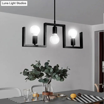 Industrial black metal island lights kitchen pendant fixture
