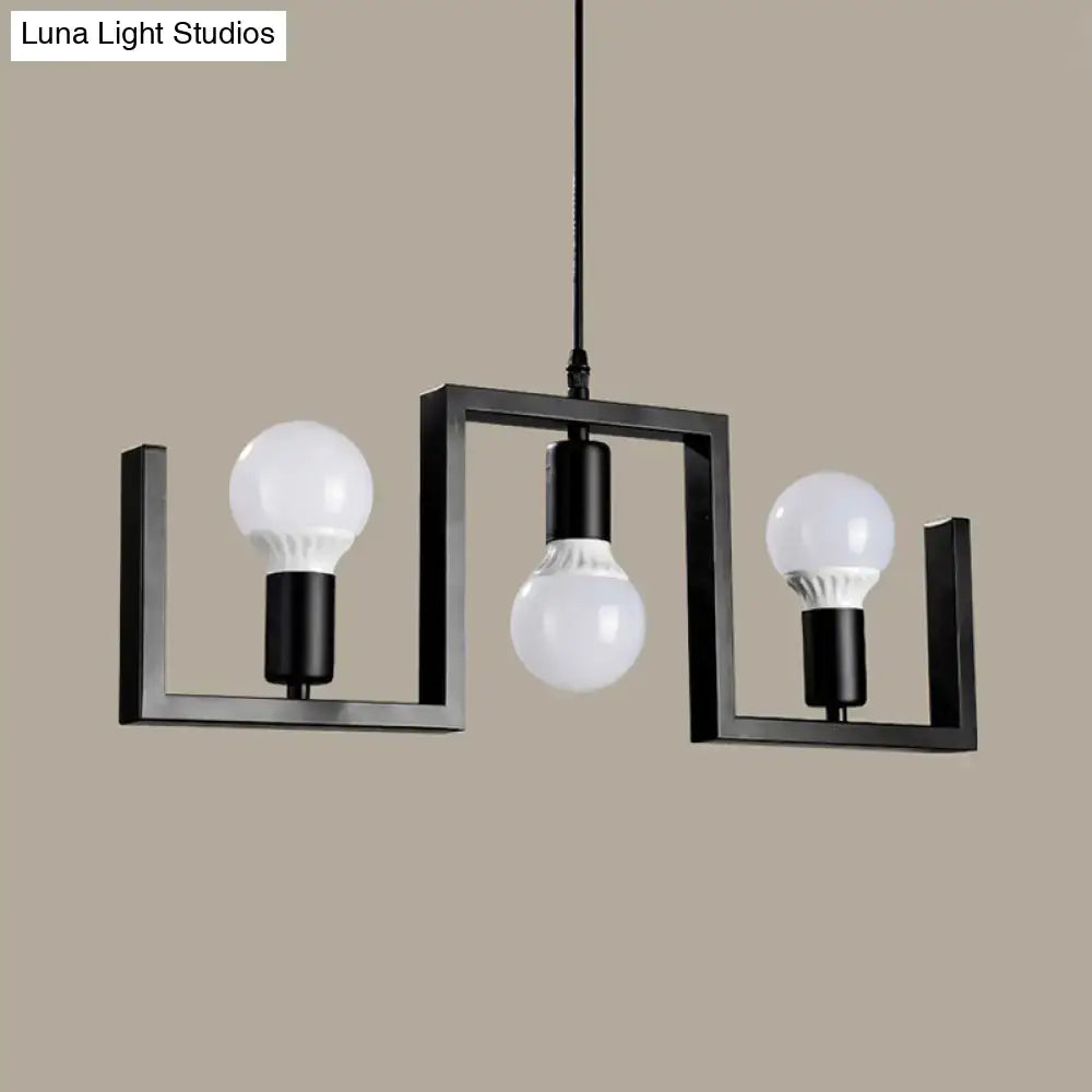 Industrial black metal island lights kitchen pendant fixture