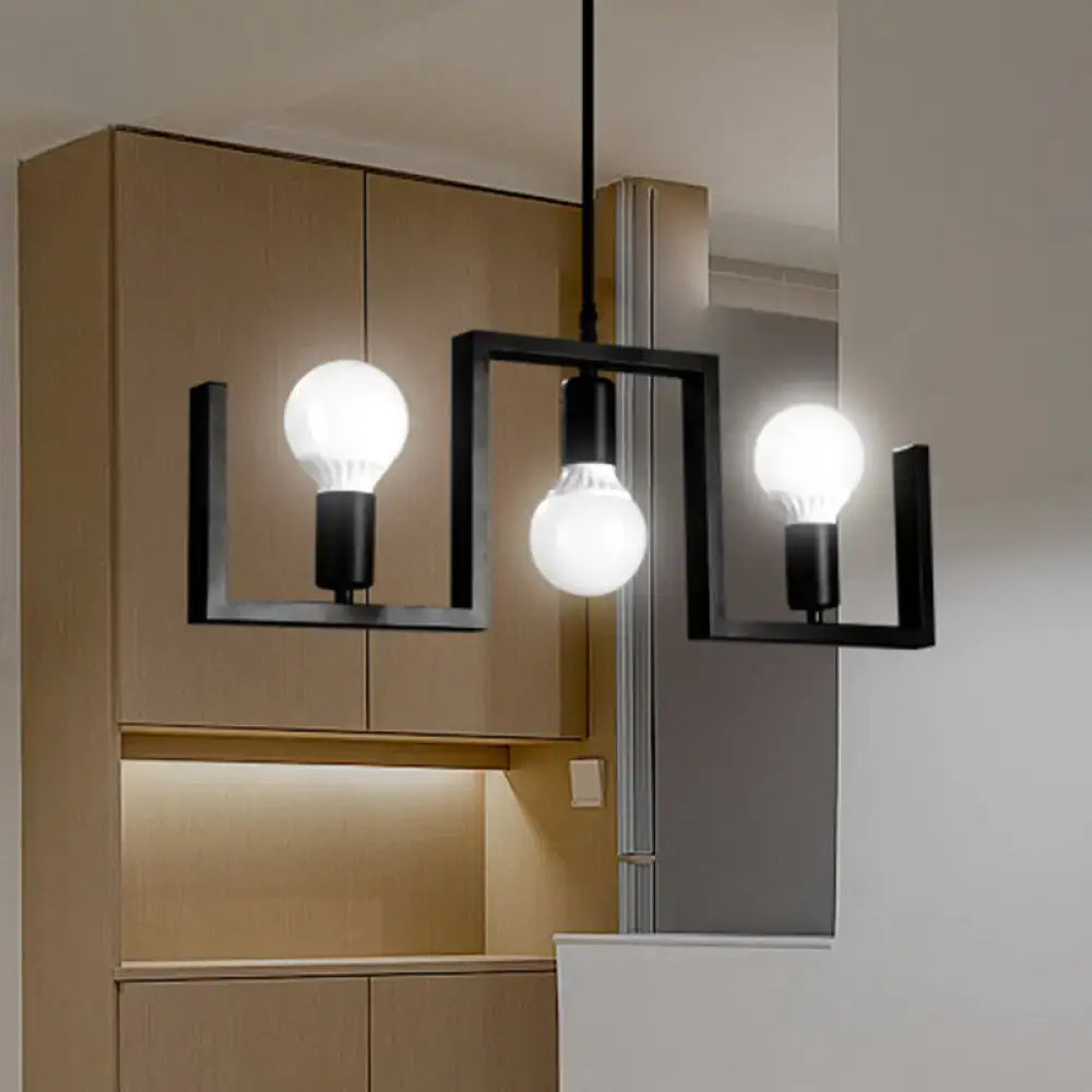 Industrial black metal island lights kitchen pendant fixture