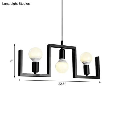 Industrial black metal island lights kitchen pendant fixture