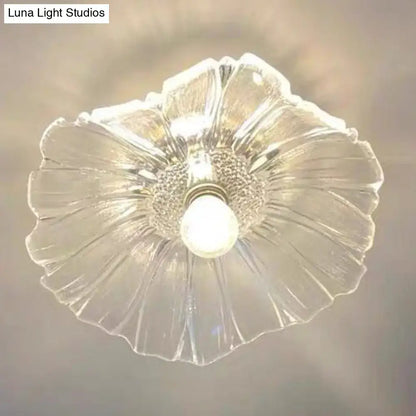 Classic brass and glass ceiling light corridor fixture
