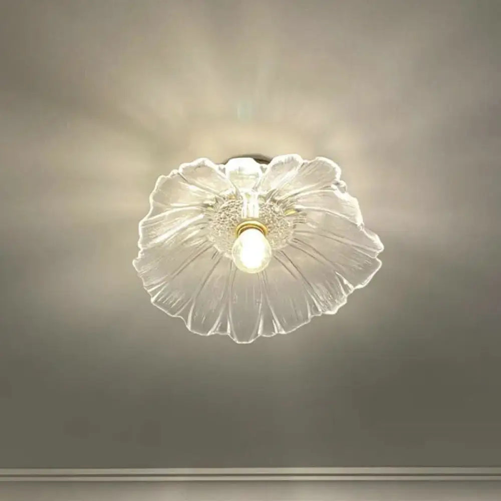 Classic brass and glass ceiling light corridor fixture
