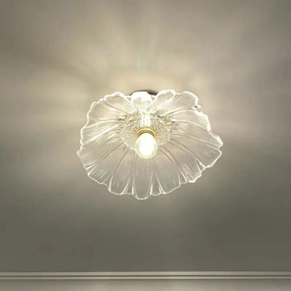 Classic brass and glass ceiling light corridor fixture