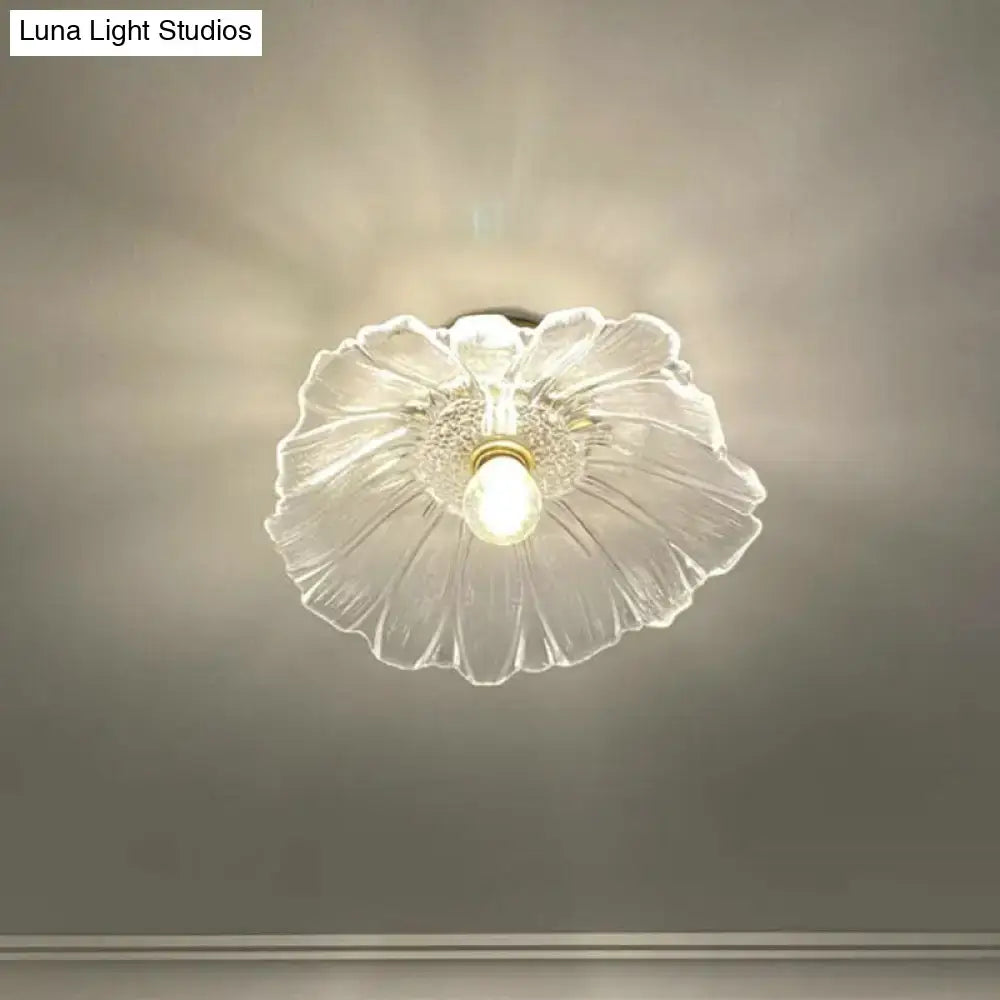 Classic brass and glass ceiling light corridor fixture