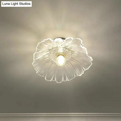 Classic brass and glass ceiling light corridor fixture