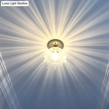 Classic brass and glass ceiling light corridor fixture
