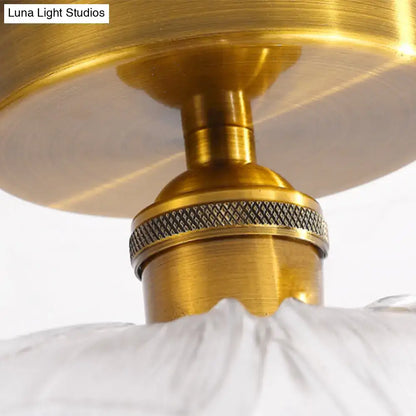 Classic brass and glass ceiling light corridor fixture