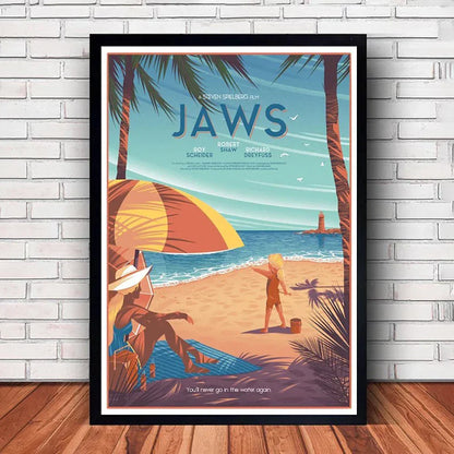 DecorBites™ Classic JAWS Movie Poster Canvas Wall Art