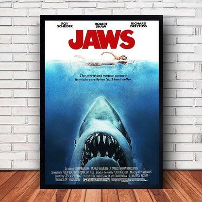 DecorBites™ Classic JAWS Movie Poster Canvas Wall Art