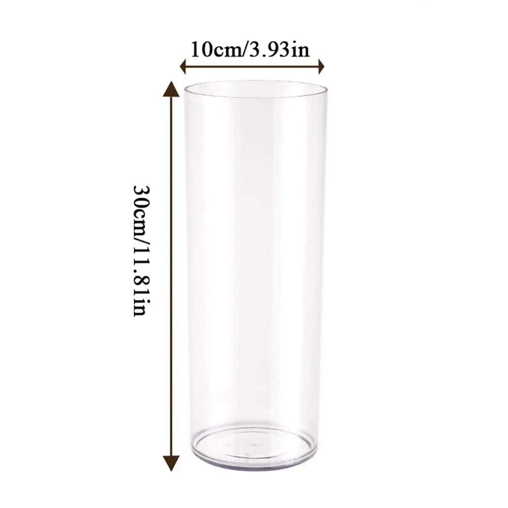 DecorBites™ Clear Acrylic Cylinder Vase for Weddings