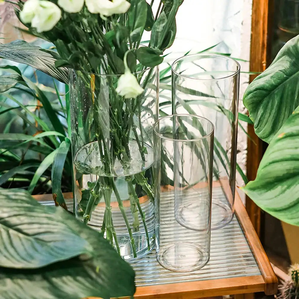 Modern clear acrylic cylinder vase wedding dining room decor