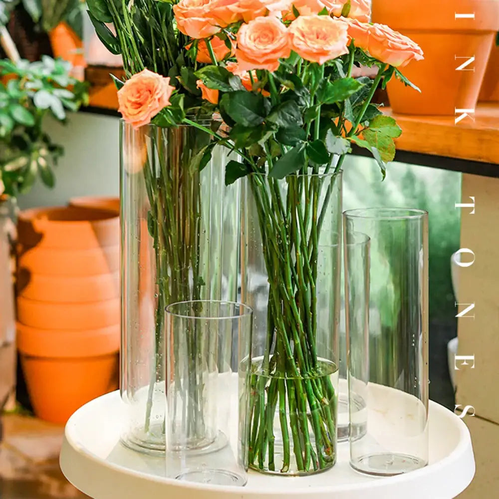 Modern clear acrylic cylinder vase wedding dining room decor