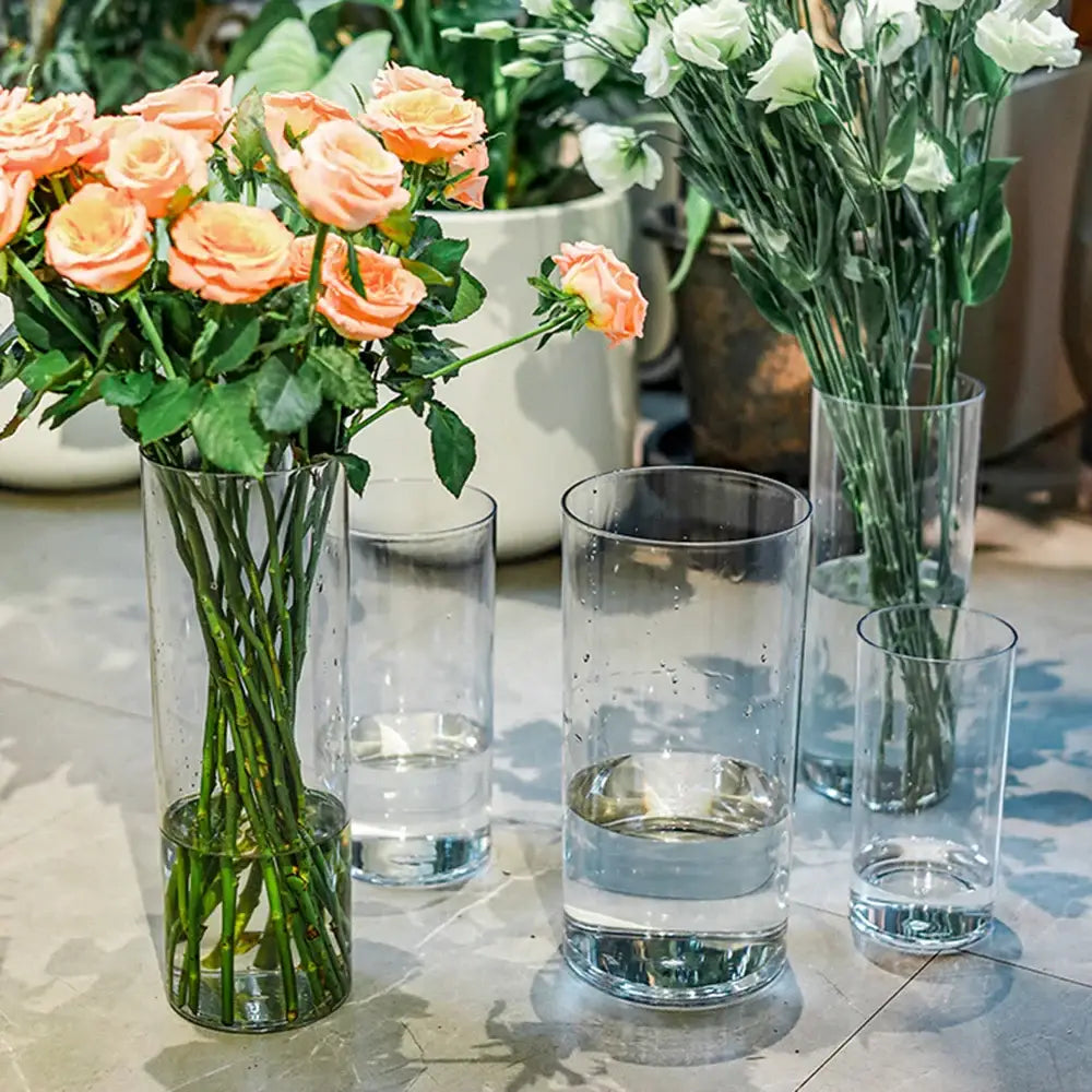 Modern clear acrylic cylinder vase wedding dining room decor