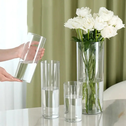 Modern clear acrylic cylinder vase wedding dining room decor