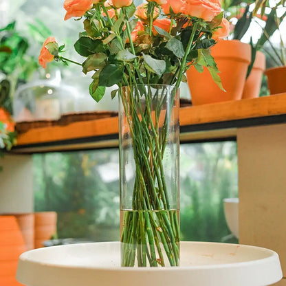 Modern clear acrylic cylinder vase wedding dining room decor