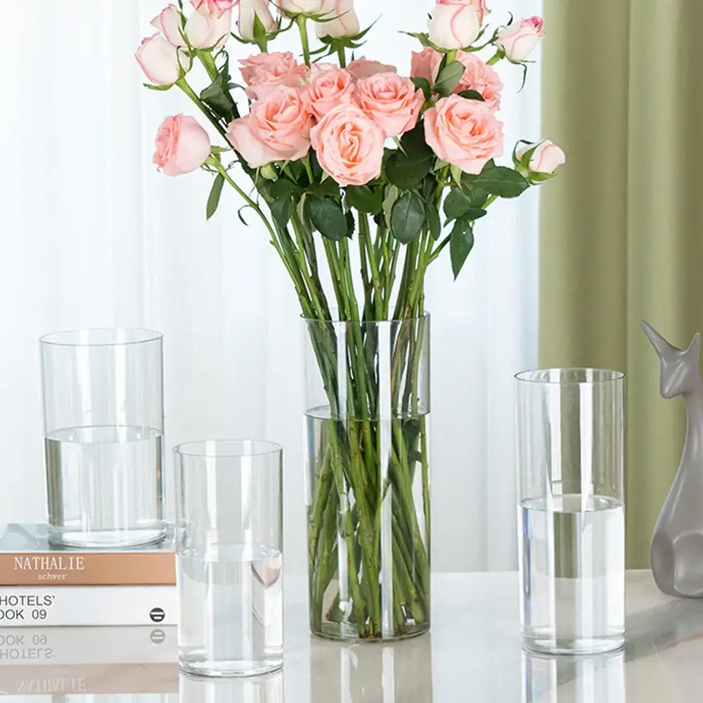 Modern clear acrylic cylinder vase wedding dining room decor