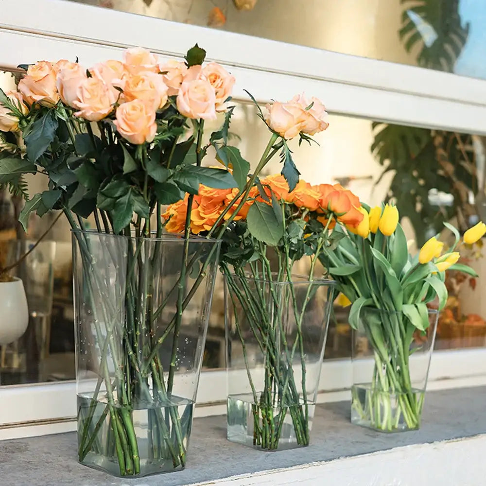 Modern clear acrylic hurricane flower vase dining room centerpiece