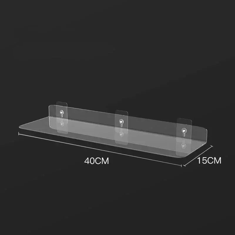 Modern clear wall mounted acrylic shelves – bathroom storage organizer