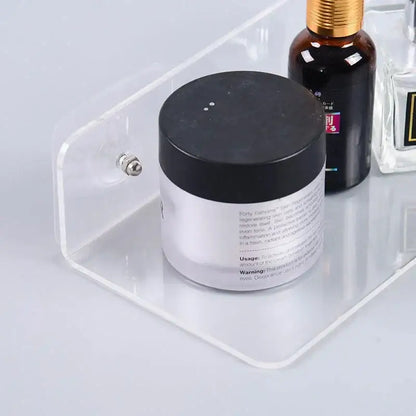 Modern clear wall mounted acrylic shelves – bathroom storage organizer
