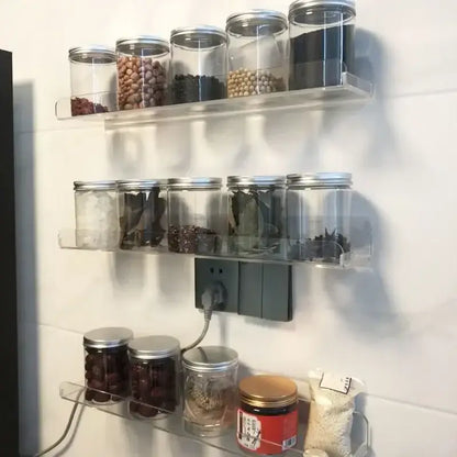 Modern clear wall mounted acrylic shelves – bathroom storage organizer