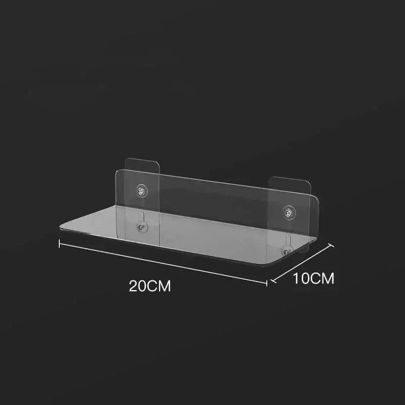 Modern clear wall mounted acrylic shelves – bathroom storage organizer