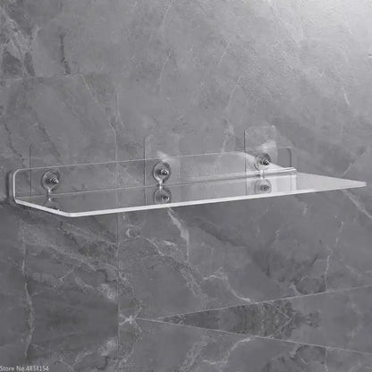 Modern clear wall mounted acrylic shelves – bathroom storage organizer