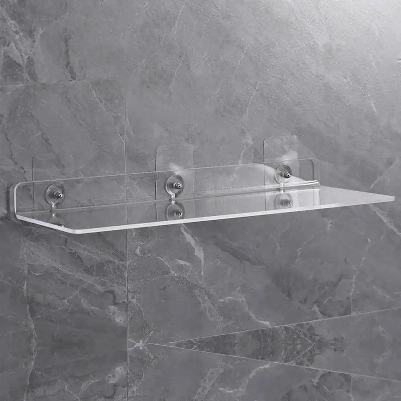 Modern clear wall mounted acrylic shelves – bathroom storage organizer