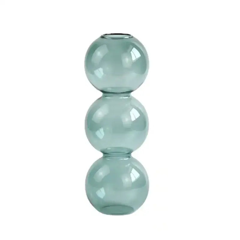 Vibrant stacked glass bubble vase living room decor