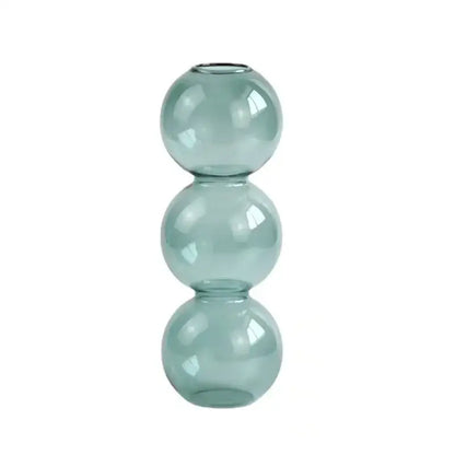 Vibrant stacked glass bubble vase living room decor