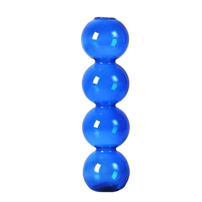 Vibrant stacked glass bubble vase living room decor