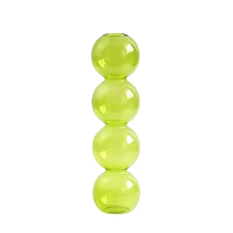 Vibrant stacked glass bubble vase living room decor