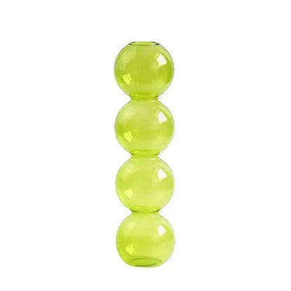 Vibrant stacked glass bubble vase living room decor