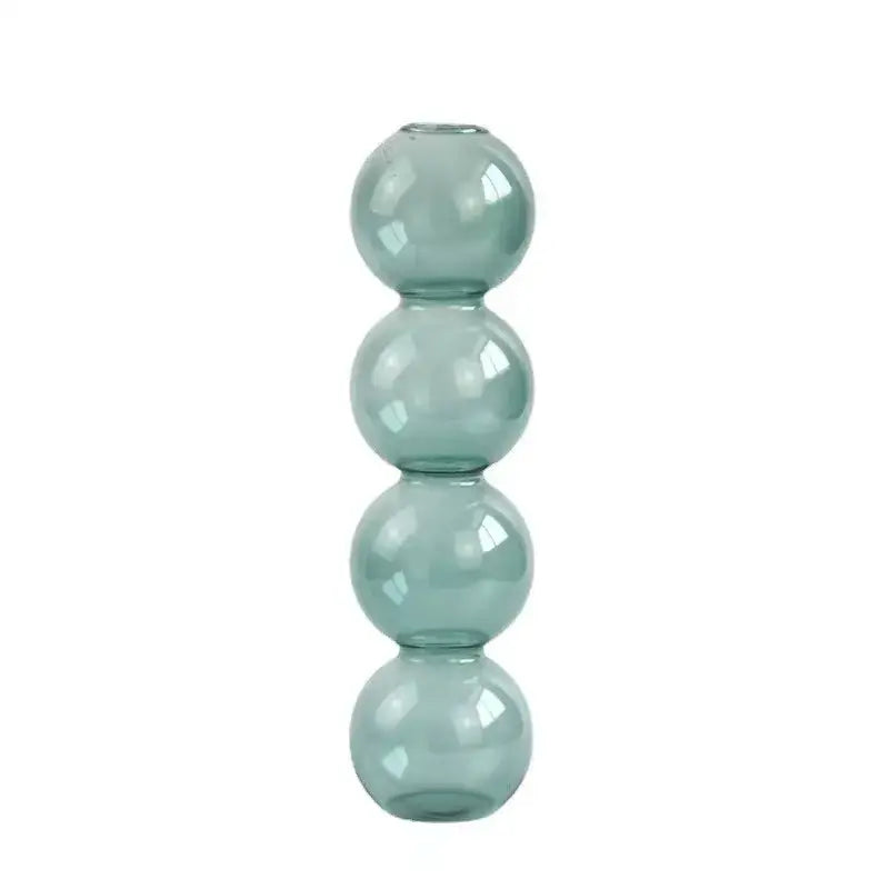 Vibrant stacked glass bubble vase living room decor