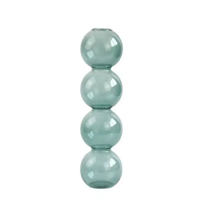 Vibrant stacked glass bubble vase living room decor