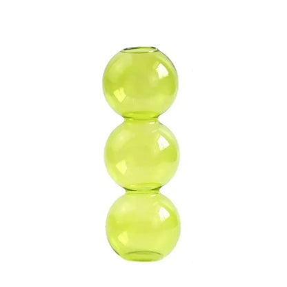 Vibrant stacked glass bubble vase living room decor