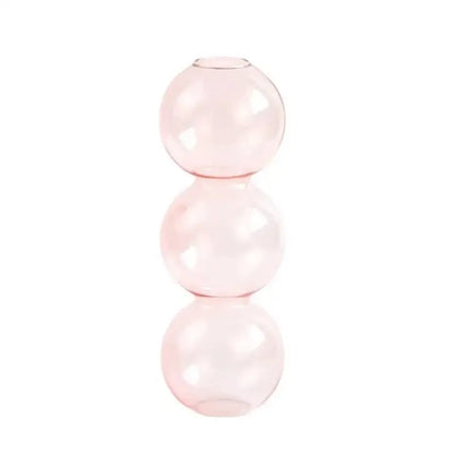 Vibrant stacked glass bubble vase living room decor
