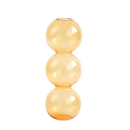 Vibrant stacked glass bubble vase living room decor