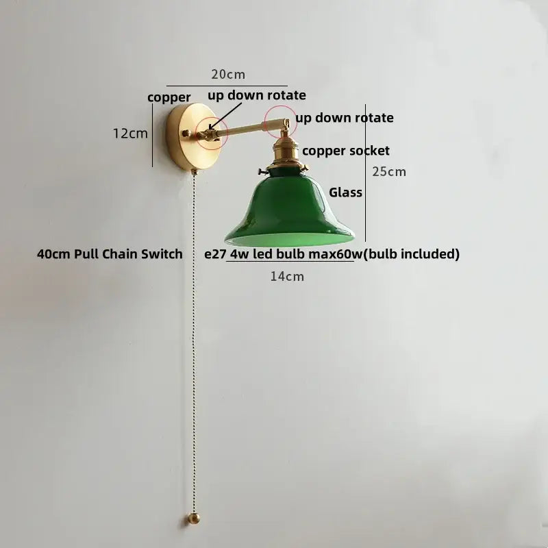 Decorbites clear glass led brass wall sconce dining room light