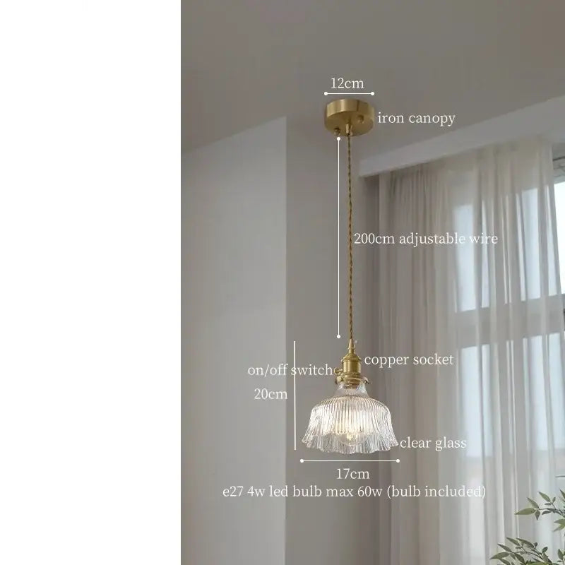 clear glass led pendant light brass pair for bedroom