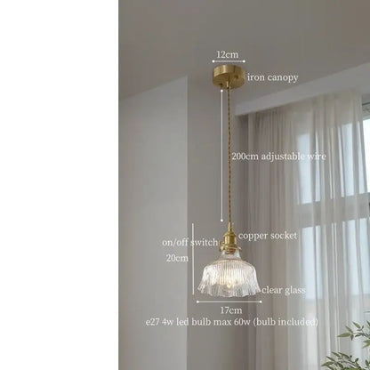 clear glass led pendant light brass pair for bedroom